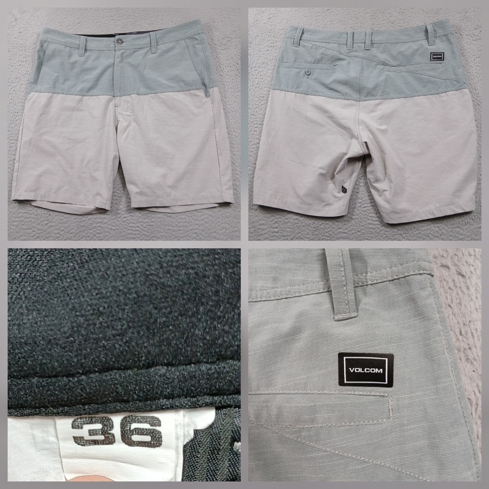 Volcom Hybrid Shorts Men's 36 Two Tone Gray Casual Golf